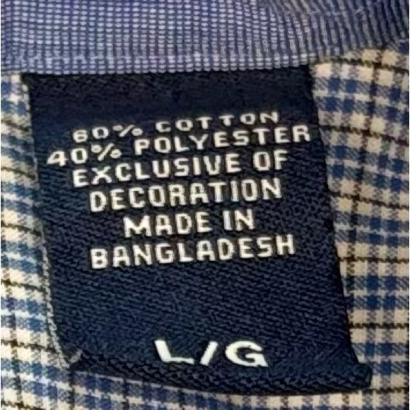 Chaps Ralph Lauren Button Up Shirt Mens Large Blue Check Short Sleeve Casual - Picture 7 of 9